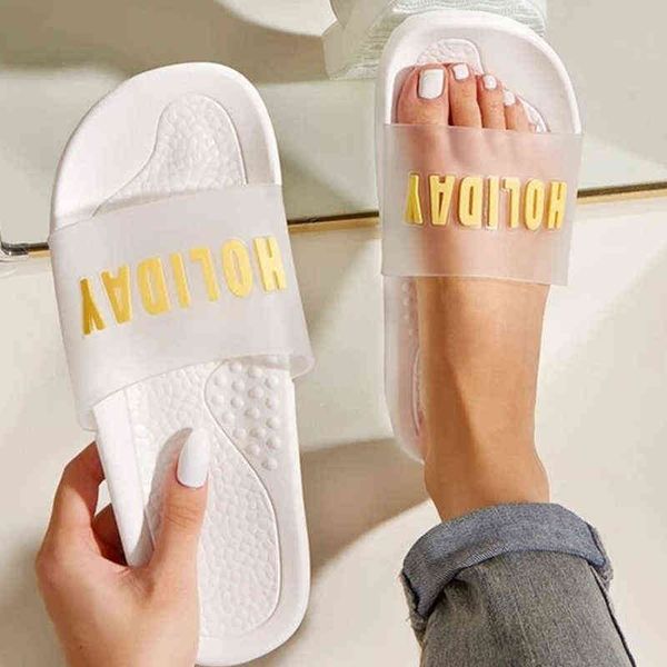 

slippers simple solid color letter print women slippers thick sole soft sole comfortable non slip indoor ladies slippers outdoor sandals 220, Black