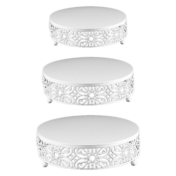 

other bakeware hollow floral pattern round metal silver cake stand holder dessert cupcake pastry candy display plate tray for wedding event