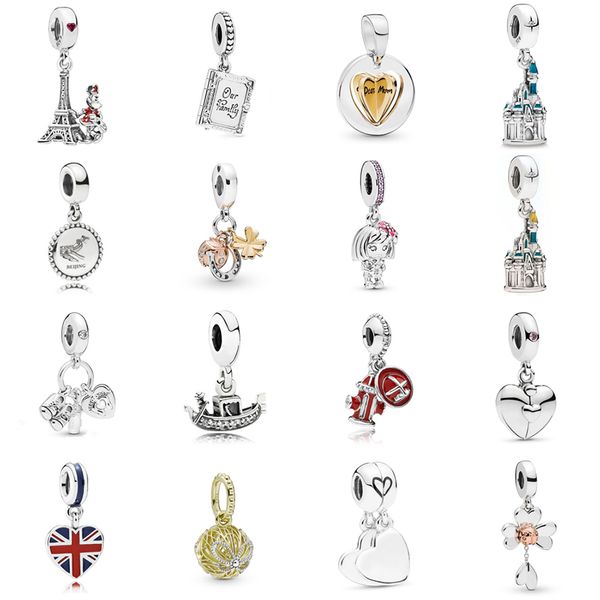 

new 2021 100% 925 sterling silver love pendant fit diy original bracelet fshion jewelry gift, Black