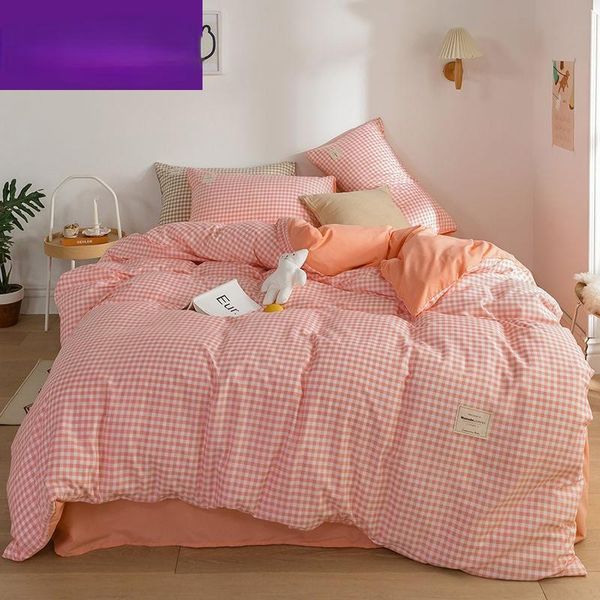

bedding sets japanese simple four-piece bed linen sheet quilt cover pillow case autumn and winter three-piece dormitory student