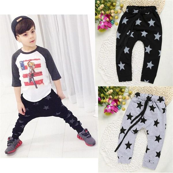 

spring and autumn star full print boys girls big-name harem trousers, Blue
