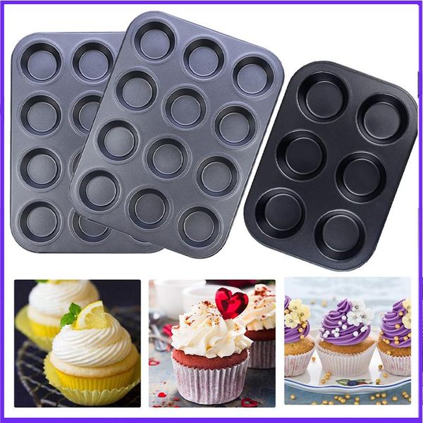 

baking moulds 6/12 hole cupcake tray nonstick cake mold muffin carbon steel biscuit pan kitchen accessories bakeware