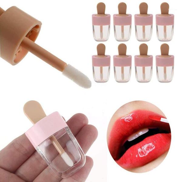 

storage bottles & jars 12pcs 8ml empty mini lip gloss tube clear ice cream shape lipstick glaze container diy makeup material packaging