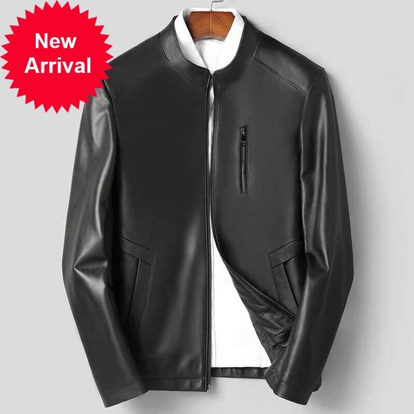 

fashion mt933 mens jackets baseball coats short genuine sheepskin leather real outwear men's, Black;brown