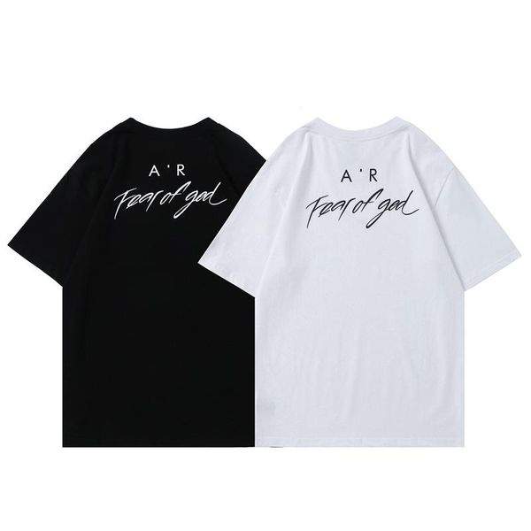 

summer men's large size loose sports t-shirt ladies high street casual letter print harajuku short sleeve 100% cotton t-shirts, White;black