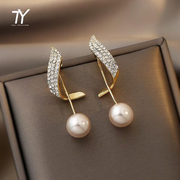 

dangle & chandelier korean fashion geometric metal pearl pendant drop earrings for woman 2021 gothic girl's elegant jewelry wedding set, Silver