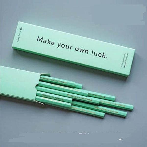 

2b mint color wood lucky pencils 50pcs/lot drawing