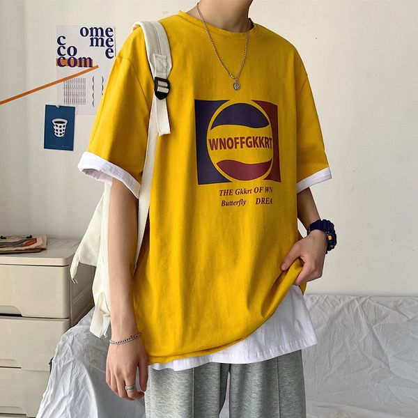 

t-shirts short sve men's trendy summer loose and versatile 2021 super fire t-shirt, White;black