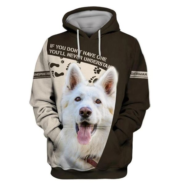 

men's hoodies & sweatshirts german shepherd dogs hoodie 3d printed for men/women harajuku fashion animal hooded sweatshirt casual jac, Black