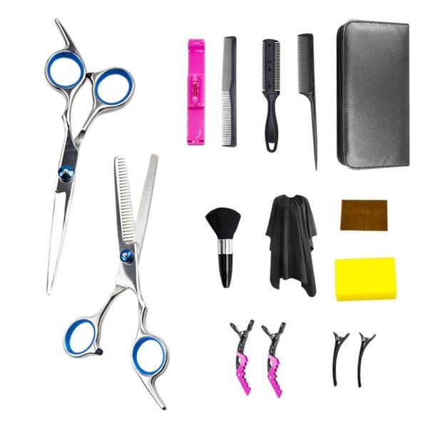 

hair scissors 15 pcs cutting set, professional haircut kit with scissors, for barber, salon, home