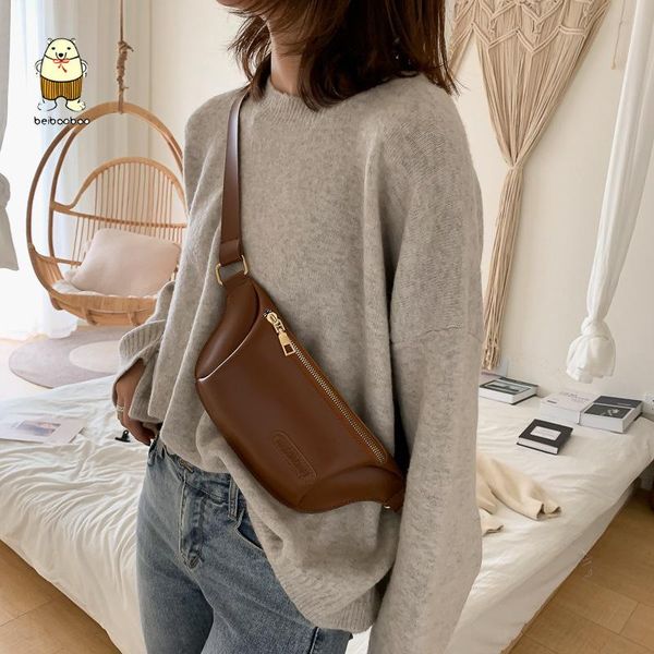 

beibaobao fashion crossbody chest bag female brand handbag purse women's fanny pack pu leather waist bags