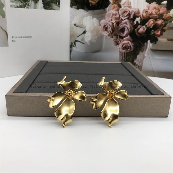 

special offer 75%off outlet onlinesaijia flower earrings, Golden