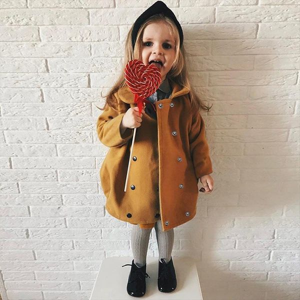 

spring baby girl clothes solid button girls toddler long coat for, Blue;gray