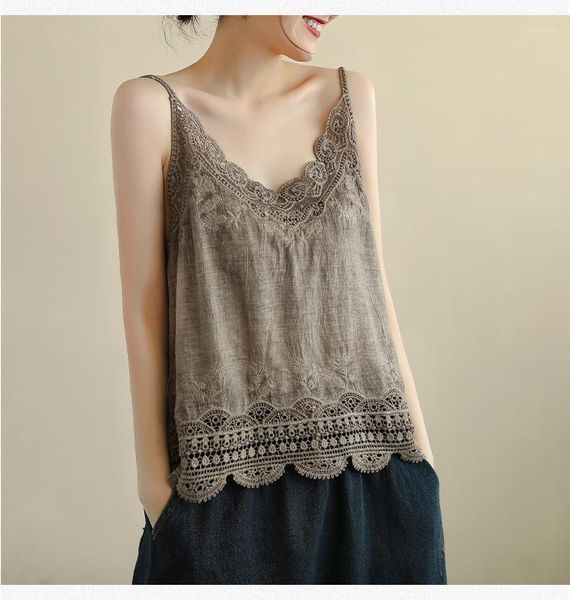 

camisoles & tanks vintage lace hollow out flowers cotton thin section inside condole sleeveless vest to wear outside, Black;white