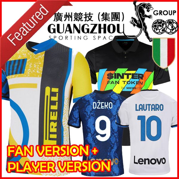 

lautaro 2021 2022 soccer jersey edin dzeko interes martinez 21/22 football shirt fan & player version white barella milan eriksen correa 3rd, Black;yellow