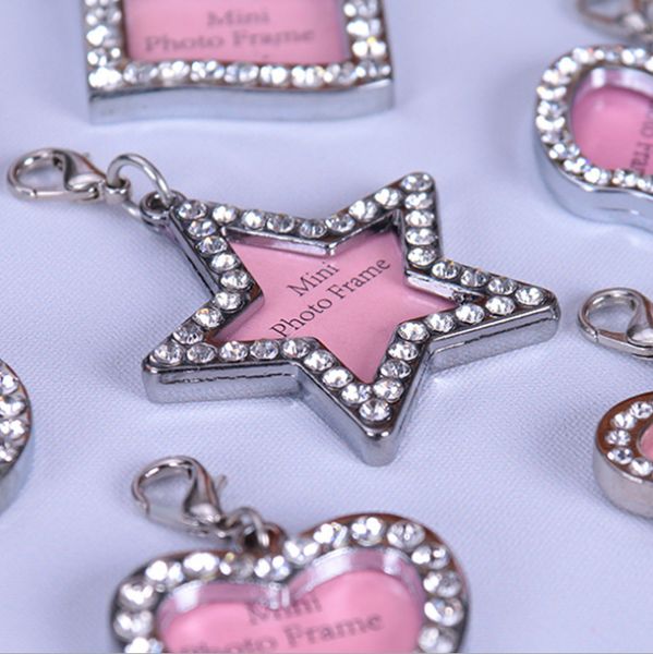 

medium pet round diamond dog tag anti loss information tag diy handwritten love pendant