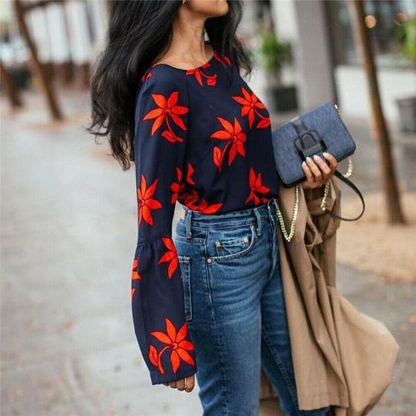 

women's elegant blouses vintage flower long sleeve tee shirt ol ladies casual blouse pullover jumper fashion clothes & shirts, White