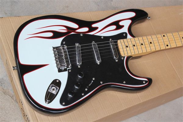 

6 strings black electric guitar with iron pickups,rosewood fretboard