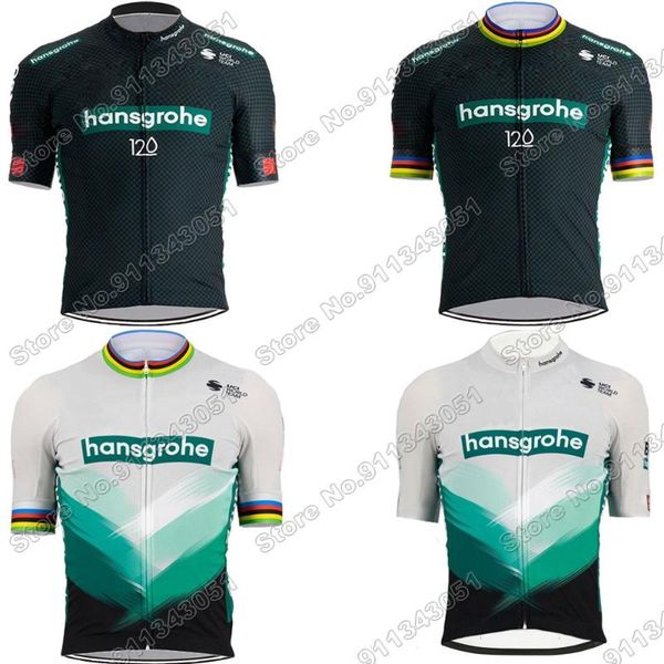 

racing jackets maillot boraful hansgrohe 2021 cycling jersey france tour clothing green black men world mtb road bike shirts, Black;red