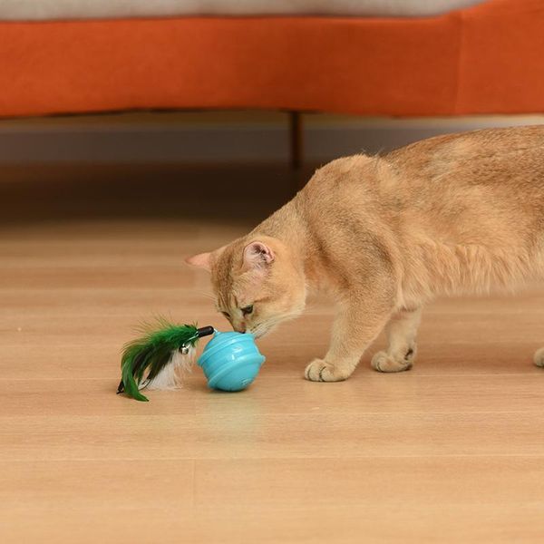 

cat toys smart little magical ball plus feather with bell pet foam throwing toy supplies product funny