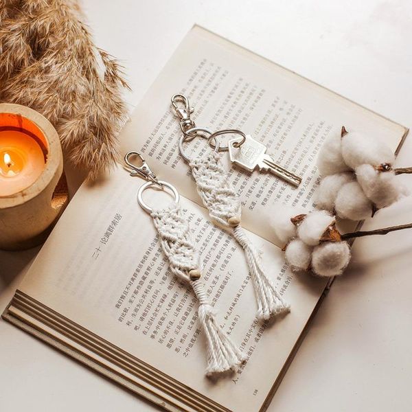 

macrame keychains boho bag charms with tassels handcrafted craft for key purse wallet decorations gift home car decor decorative objects & f