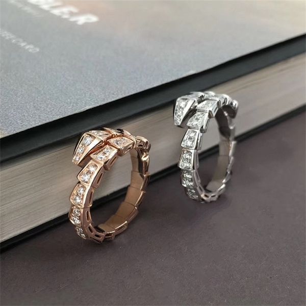 

75% off s925 silver high edition full diamond snake ring udea
