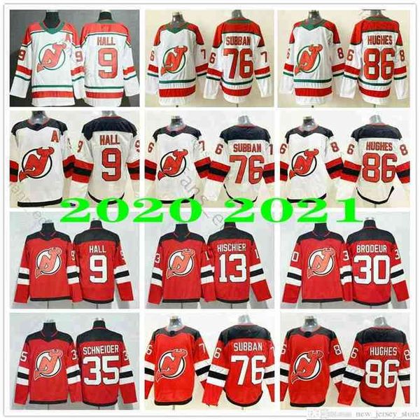 

96 mens new jersey devils ice hockey 86 jack hughes 76 p.k. subban 35 cory schneider 13 nico hischier 30 martin brodeur 9 taylor hall jersey, Black