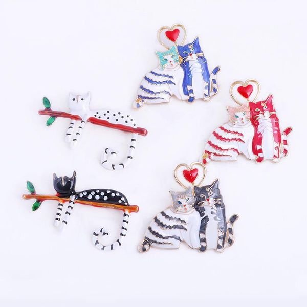 

pins, brooches 2021 cute cat brooch clothes lapel pin button badge high-end custom cartoon animal accessories gift for friends, Gray