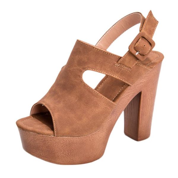 

summer women's platform sansals fashion lady shoes woman thick-soled high heel rubber square fish mouth sandals, Black