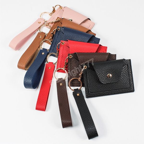 

fashion coin purse solid color portable pu card holder korean style women daily small wallet key case, White