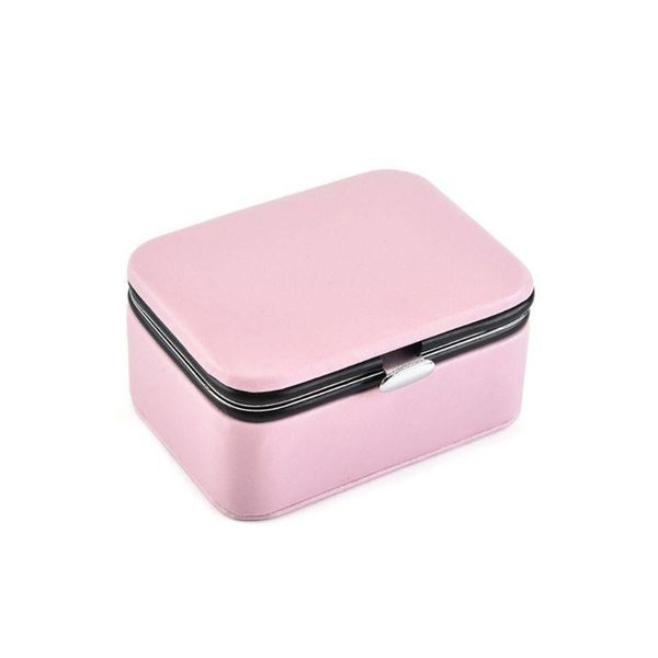 

jewelry pouches, bags portable jewellery case pu leather small travel display box grids storage necklace earrings organizer, Pink;blue
