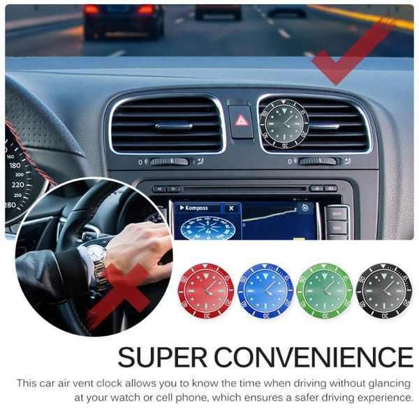 

interior decorations portable car quartz clock aluminum decoration watch accessories with air conditioning socket clip