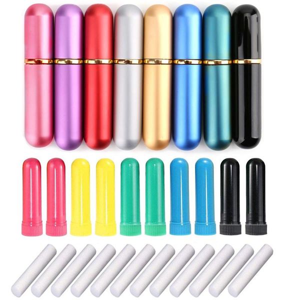 

storage bottles & jars aluminum/pp nasal inhaler blank bpa case for essential oil inhalers sticks with cotton wicks