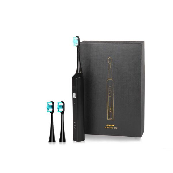 

automatic toothbrush +2 heads electric sonic ultrasonic tooth cleaner interdental brush toothbrushes and accessories smart