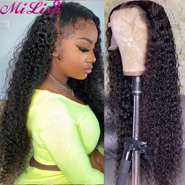 

lace wigs curly human hair wig brazilian 13x4 frontal remy pre plucked water deep wave for women, Black;brown