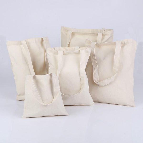 

storage bags white canvas tote bag women fashion totes reusable shopping traveling folding clothes food home organizers