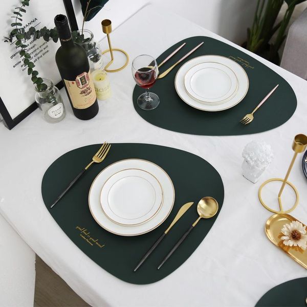 

mats & pads leather pu place mat placemat waterproof oil-proof iinsulation for dining table decor placemats