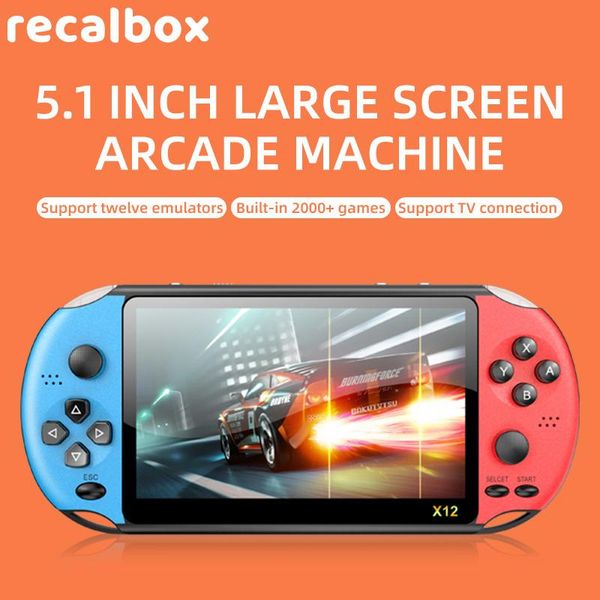 

portable game players retro x12 professional video console, lap 2000 games, 5.1 inch screen