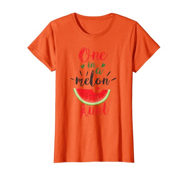 

womens one in a melon aunt watermelon summer shirt cute aunt gifts t-shirt, White;black