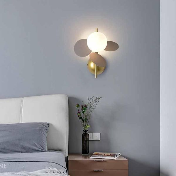 

hardware baking paint nordic macaron bedside lamp modern and simple living room corridor aisle decorative wall