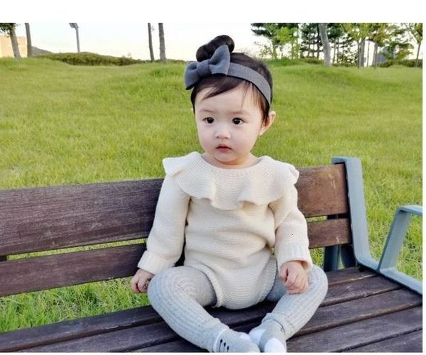 

rompers retail spring baby girl bodysuits knitted cotton peter pan collar long sleeve overalls clothing 0-3t e70928 iz9d, Blue