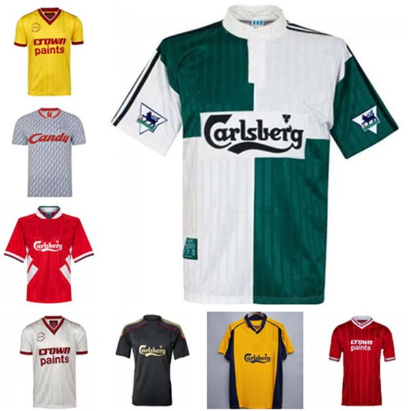 

2021 retro soccer jersey 89 91 95 96 04 05 final istanbul 8 gerrard steven 2005 smicer alonso hamann champion maglia maillot q, Black;yellow