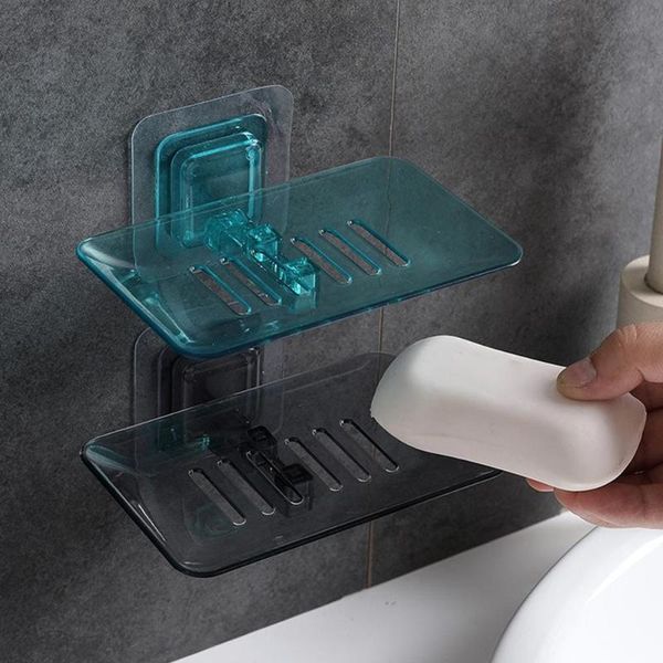 

soap dishes drain wall mounted sponge holder storage rack bathroom organizer draining kitchen hanging box