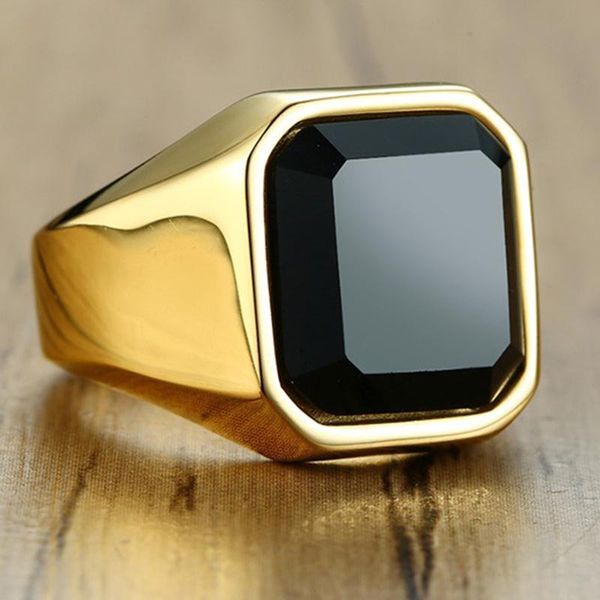 

wedding rings mens black engagement promise ring gold silver colour men for women stainless steel onyx, Slivery;golden