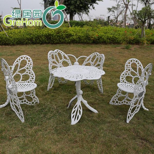 

camp furniture cast aluminum butterfly table chairs leisure balcony courtyard el pastoral wrought iron tables and shunde