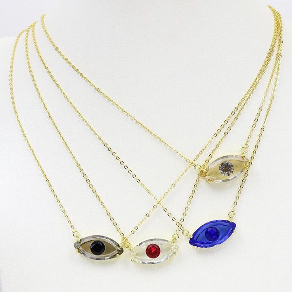 

chains 8 pcs eyes pendants necklace charm mix colors eye accessories for women 56005, Silver