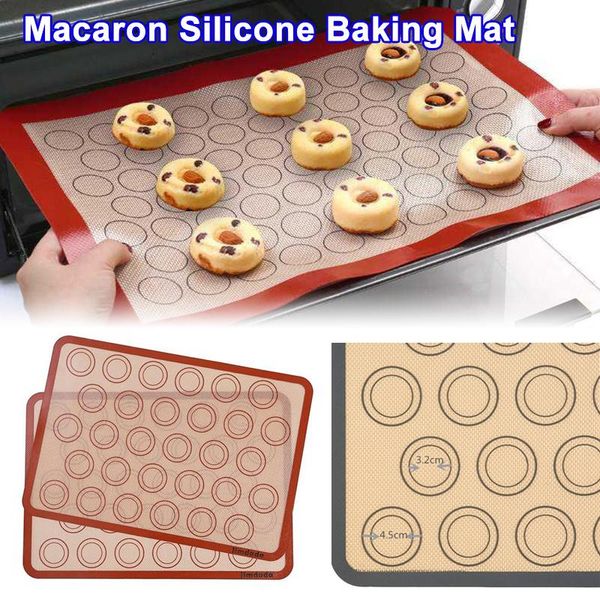 

mats & pads 3pcs silicone pad macaron cookie baking mat for pan non-stick cake sandwich sheaths kitchen supplies mft2