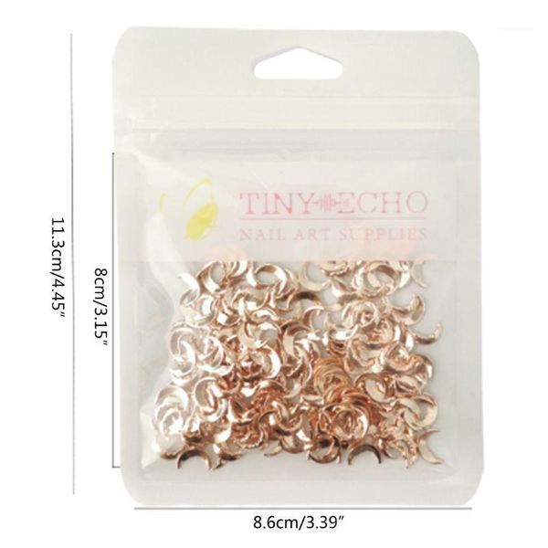 

100pcs/pack alloy moon 3d nail stickers nails art jewelry decorations accessory1, Silver;gold