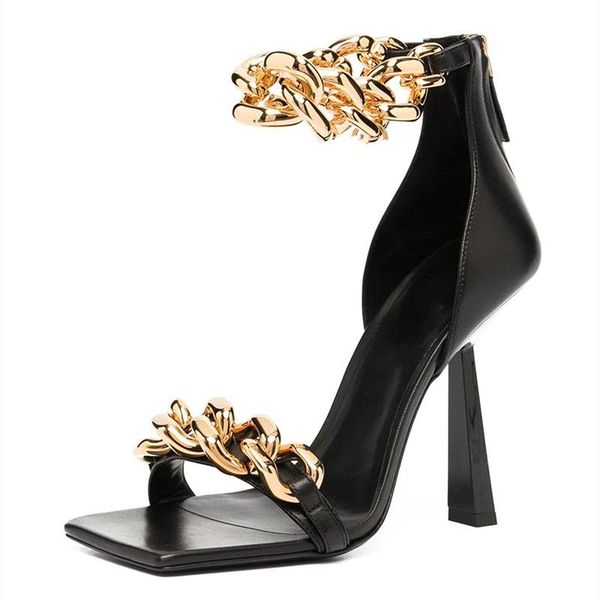 

summer women's high heel sandals fashion solid color square toe outdoor shoes plus size 43 woman heels sexy, Black