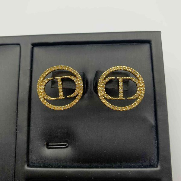 

special offer 2021 luxury designer jewelry letter full diamond earrings female 925 silver needle anti allergy high version earrings jewelry